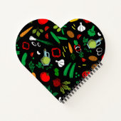 Farbige Gemüsesymbole Notizblock (Rückseite)