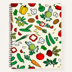 Farbige Gemüsesymbole Notizblock
