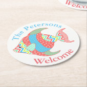 Farbige Gemusterte Fisch-Papier-Untersetzer Runder Pappuntersetzer (Angewinkelt)