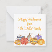 Farbige Gemusterte Pumpkins Umschließung Mitteilungskarte (Vorderseite)