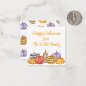 Farbige Gemusterte Pumpkins Umschließung Mitteilungskarte (Vorderseite/Rückseite Beispiel)