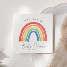 Farbige Gender Neutral Boho Rainbow Baby Shower Serviette