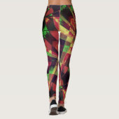 Farbige geneigte oder gestreckte Rechtecke, dunkel Leggings (Rückseite)