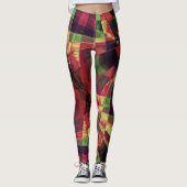 Farbige geneigte oder gestreckte Rechtecke, dunkel Leggings (Vorderseite)