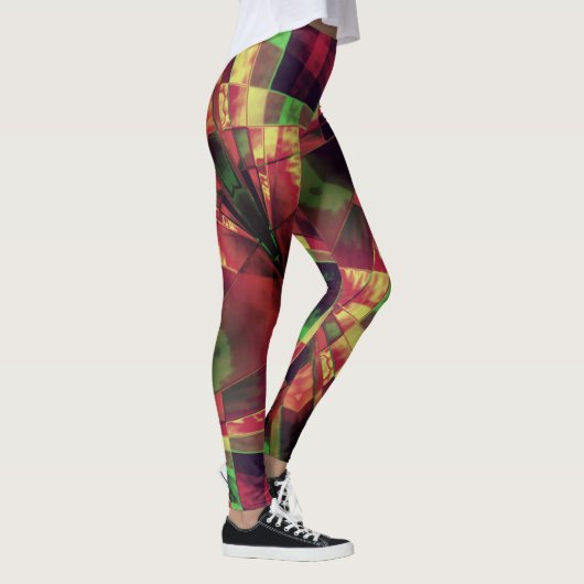 Farbige geneigte oder gestreckte Rechtecke, dunkel Leggings (Rechts)