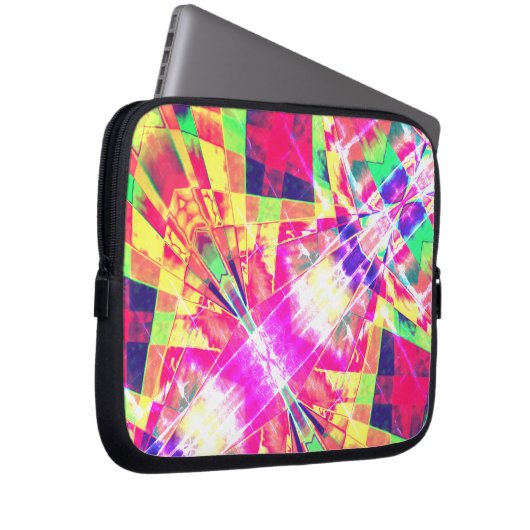 Farbige geneigte oder gestreckte Rechtecke, hell Laptopschutzhülle (Vorne Rechts)