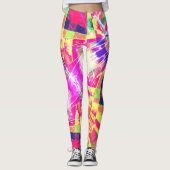 Farbige geneigte oder gestreckte Rechtecke, hell Leggings (Vorderseite)