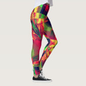 Farbige geneigte oder gestreckte Rechtecke, rot gr Leggings (Rechts)