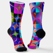 Farbige Geometrie in Neonfarben Socken (Gewinkelt)