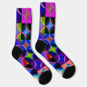 Farbige Geometrie in Neonfarben Socken (Rechts)