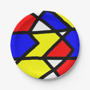 farbige Geometrien Pappteller