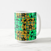 Farbige geometrische Bauhaus-Muster Kaffeetasse (VorderseiteRechts)