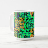 Farbige geometrische Bauhaus-Muster Kaffeetasse (Vorderseite Links)