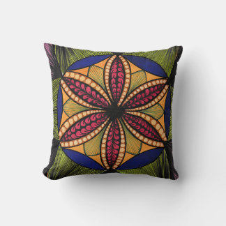 Farbige geometrische Blumen-Mandala-Akzentschleude Kissen