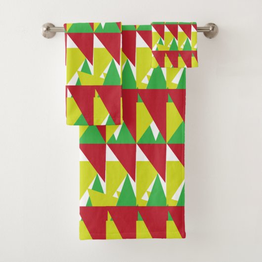 Farbige geometrische Dreiecke Badhandtuch Set (Insitu)
