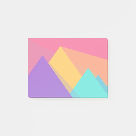 Farbige geometrische Dreiecke und Pyramiden Post-it Klebezettel (Vorderseite)
