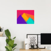 Farbige geometrische Dreiecke und Pyramiden Poster (Heimbüro)