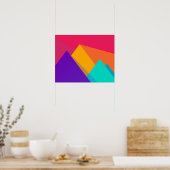 Farbige geometrische Dreiecke und Pyramiden Poster (Küche)