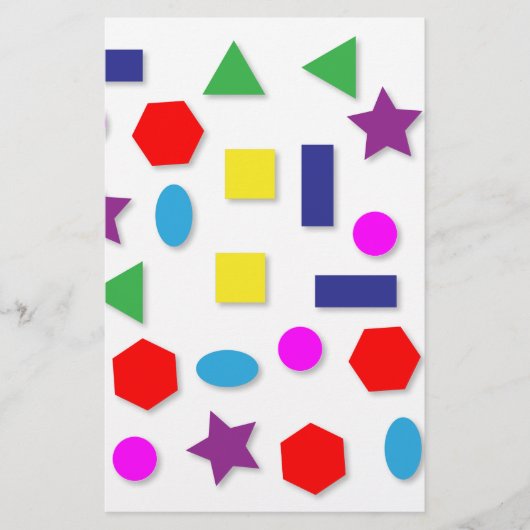 Farbige geometrische Figuren Briefpapier (Vorderseite)