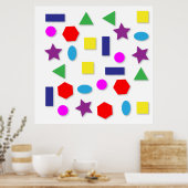 Farbige geometrische Figuren Poster (Küche)