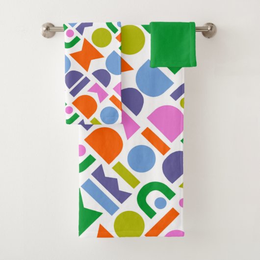 Farbige geometrische Formen Badhandtuch Set (Insitu)