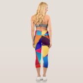 Farbige geometrische Formen Capri Leggings (Rückseite)