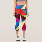 Farbige geometrische Formen Capri Leggings (Vorderseite)