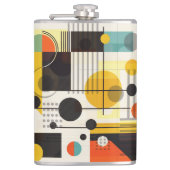 Farbige geometrische Formen Flachmann (Vorderseite)