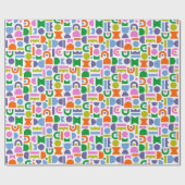 Farbige geometrische Formen Geschenkpapier (Flach)