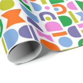 Farbige geometrische Formen Geschenkpapier (Rolleneckpunkt)