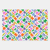 Farbige geometrische Formen Geschenkpapier Set (Vorderseite)