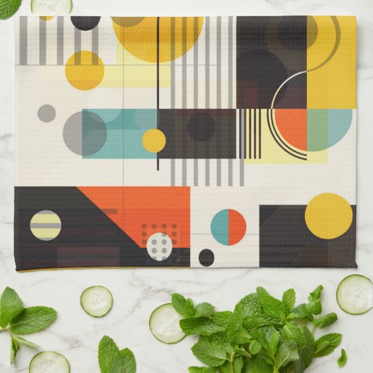 Farbige geometrische Formen Geschirrtuch (Gefaltet)