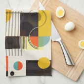 Farbige geometrische Formen Geschirrtuch (Viertel Falte)