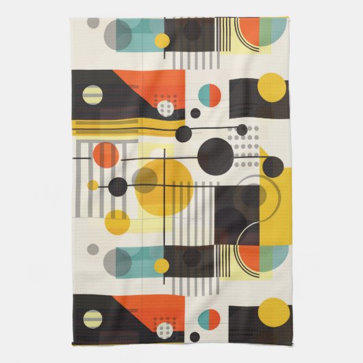 Farbige geometrische Formen Geschirrtuch (Vertikal)