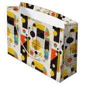 Farbige geometrische Formen Große Geschenktüte (Rückseite Schrägansicht)