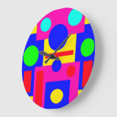 Farbige geometrische Formen Große Wanduhr (Winkel)