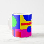Farbige geometrische Formen Kaffeetasse (Vorderseite Links)