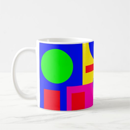 Farbige geometrische Formen Kaffeetasse (Links)
