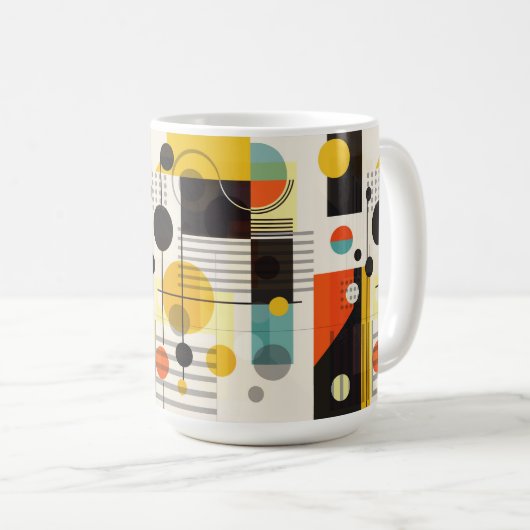 Farbige geometrische Formen Kaffeetasse (VorderseiteRechts)