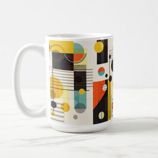 Farbige geometrische Formen Kaffeetasse (Links)