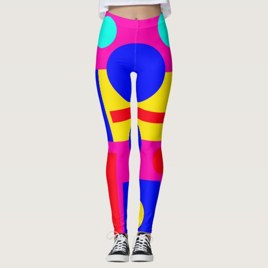 Farbige geometrische Formen Leggings (Vorderseite)