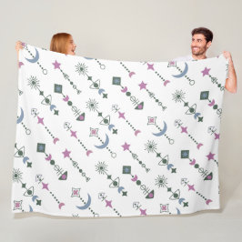 Farbige geometrische Formen Muster 22a Fleecedecke