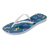 Farbige geometrische Formen Muster Flip Flops Badesandalen (Schrägansicht)
