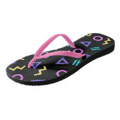 Farbige geometrische Formen Muster Flip Flops Badesandalen (Schrägansicht)