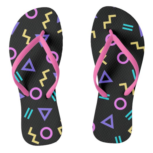 Farbige geometrische Formen Muster Flip Flops Badesandalen (Fußbett)