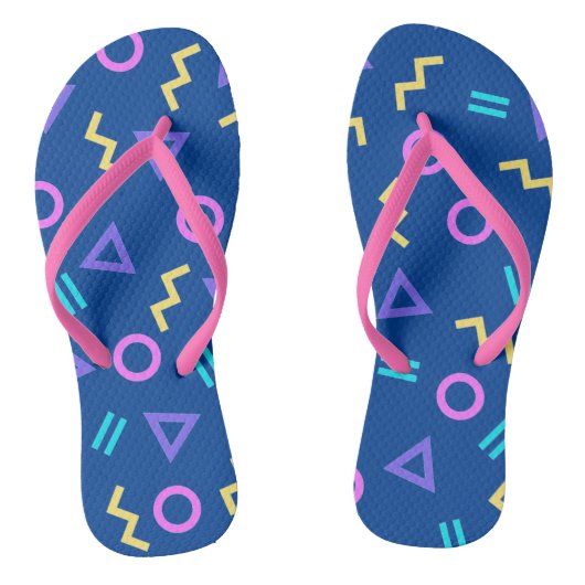 Farbige geometrische Formen Muster Flip Flops Badesandalen (Fußbett)