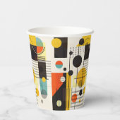 Farbige geometrische Formen Pappbecher (Rückseite)