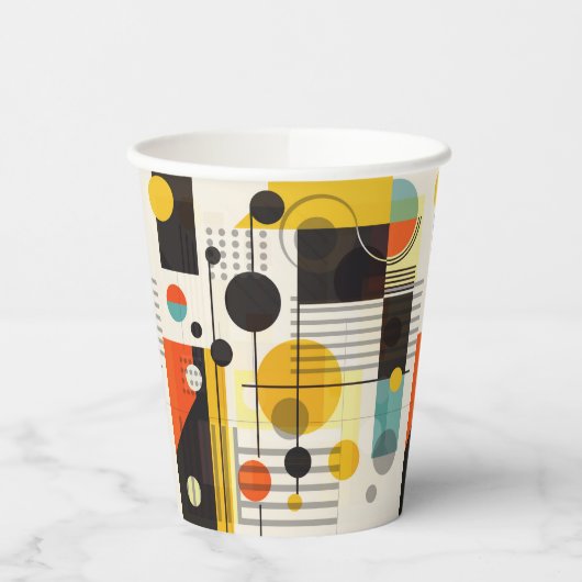 Farbige geometrische Formen Pappbecher (Links)