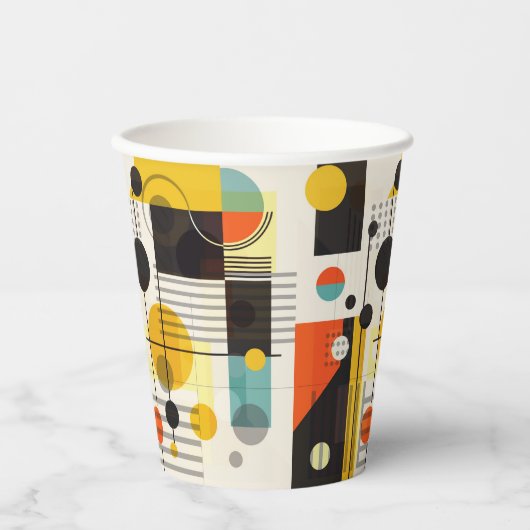 Farbige geometrische Formen Pappbecher (Vorderseite)