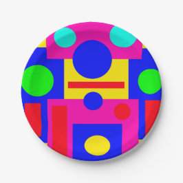 Farbige geometrische Formen Pappteller
